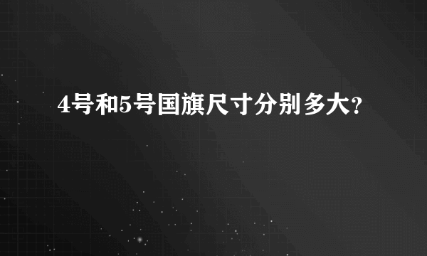 4号和5号国旗尺寸分别多大？