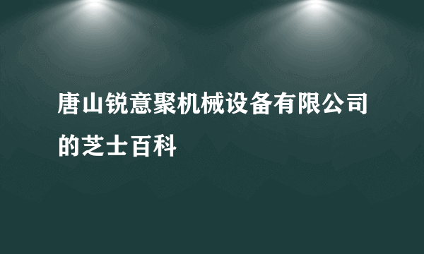 唐山锐意聚机械设备有限公司的芝士百科