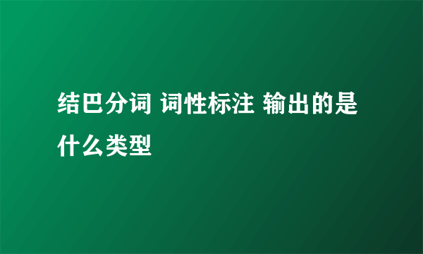 结巴分词 词性标注 输出的是什么类型