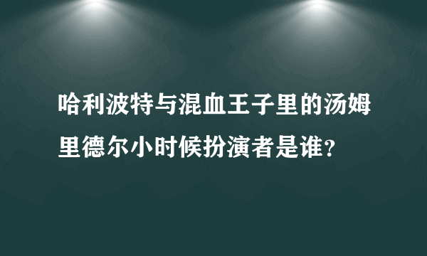 哈利波特与混血王子里的汤姆里德尔小时候扮演者是谁？