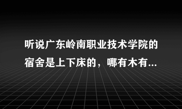 听说广东岭南职业技术学院的宿舍是上下床的，哪有木有网线的？电脑放哪？