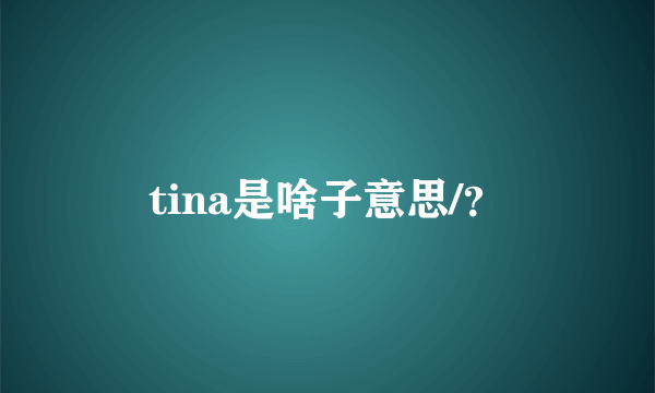 tina是啥子意思/？