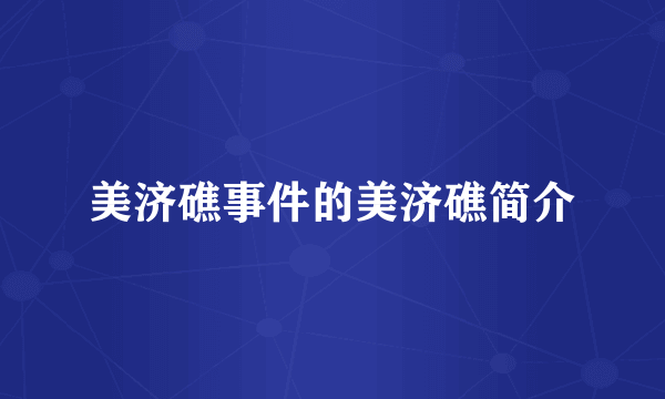 美济礁事件的美济礁简介