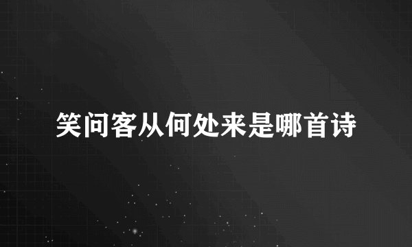 笑问客从何处来是哪首诗