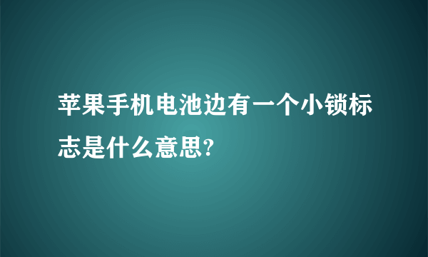 苹果手机电池边有一个小锁标志是什么意思?