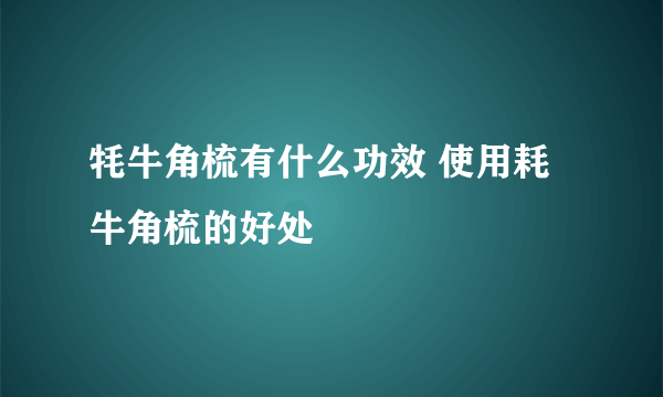 牦牛角梳有什么功效 使用耗牛角梳的好处