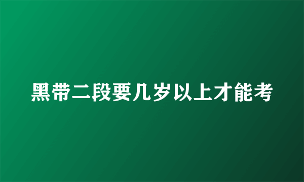 黑带二段要几岁以上才能考