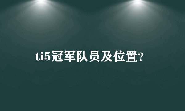 ti5冠军队员及位置？