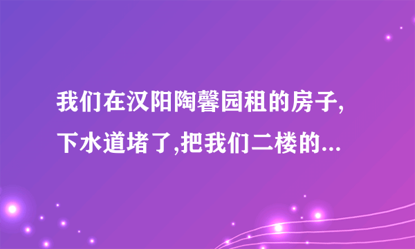 我们在汉阳陶馨园租的房子,下水道堵了,把我们二楼的房子全部淹了,家里坏了好？