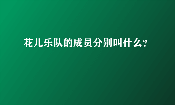 花儿乐队的成员分别叫什么？