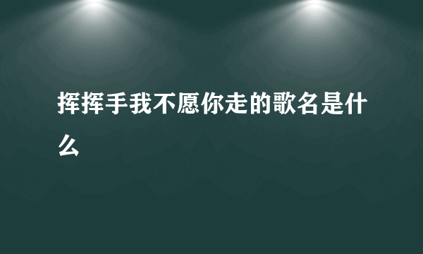 挥挥手我不愿你走的歌名是什么