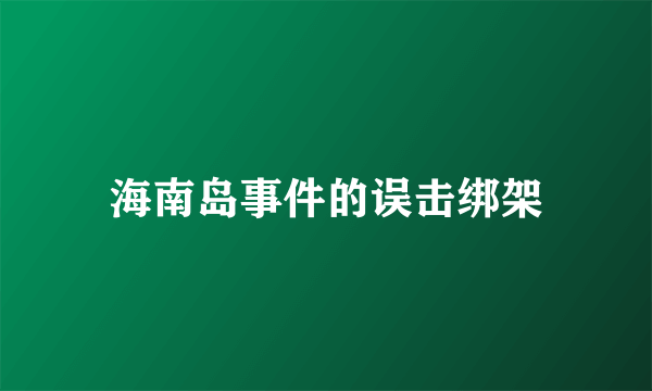 海南岛事件的误击绑架