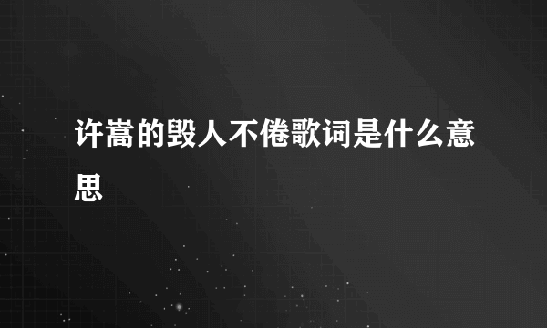 许嵩的毁人不倦歌词是什么意思