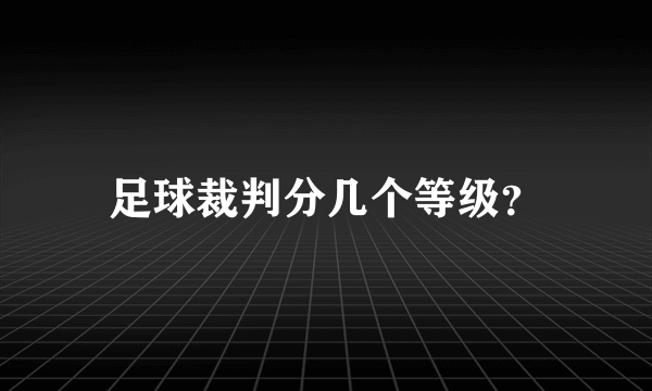 足球裁判分几个等级？