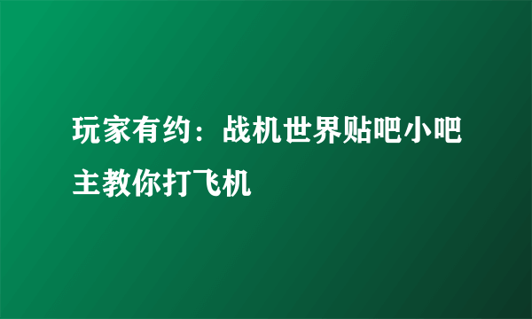 玩家有约：战机世界贴吧小吧主教你打飞机