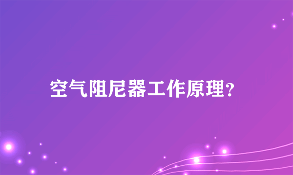 空气阻尼器工作原理？