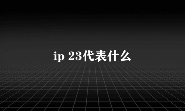 ip 23代表什么