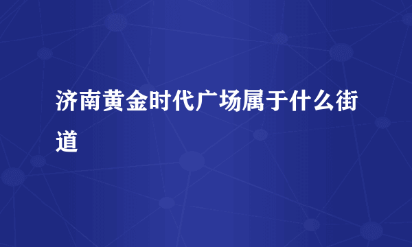 济南黄金时代广场属于什么街道