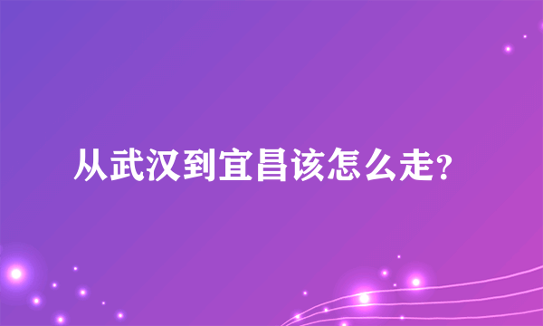 从武汉到宜昌该怎么走？