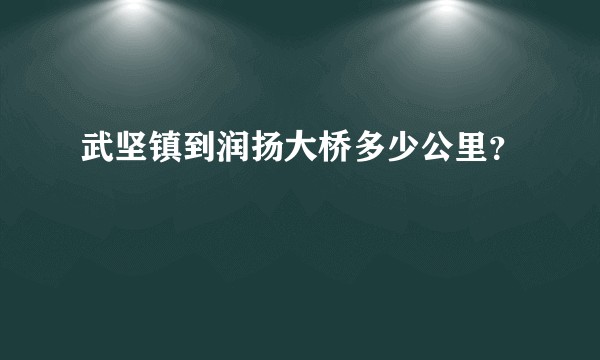 武坚镇到润扬大桥多少公里？