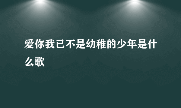 爱你我已不是幼稚的少年是什么歌