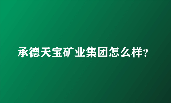 承德天宝矿业集团怎么样？