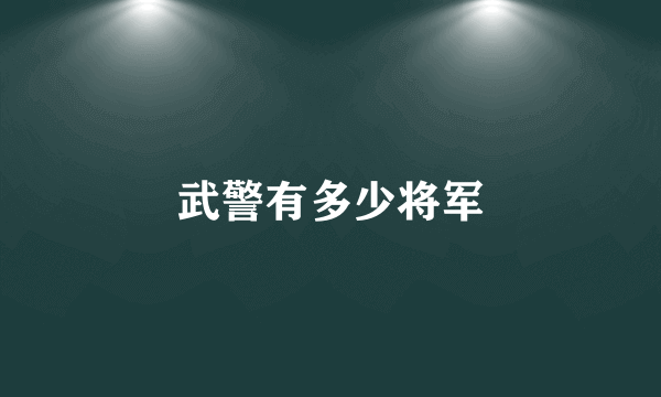 武警有多少将军