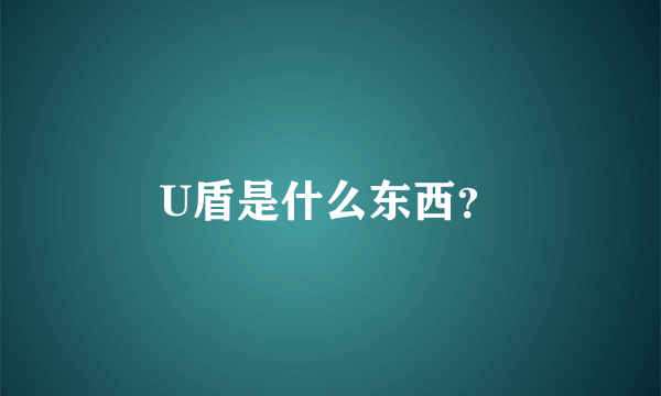 U盾是什么东西？