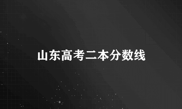 山东高考二本分数线