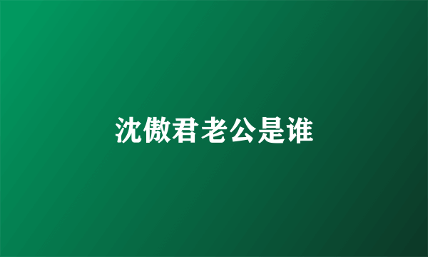 沈傲君老公是谁