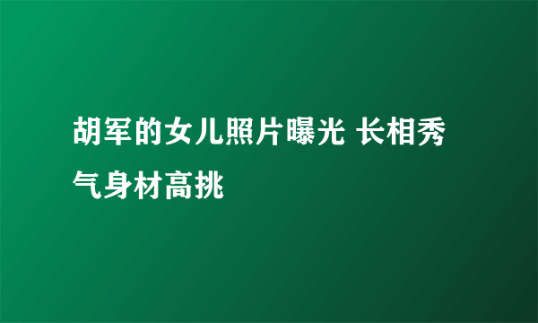 胡军的女儿照片曝光 长相秀气身材高挑