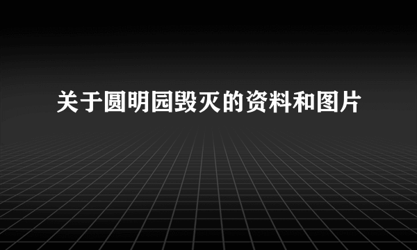 关于圆明园毁灭的资料和图片