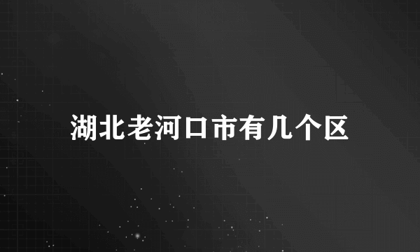 湖北老河口市有几个区