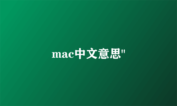 mac中文意思