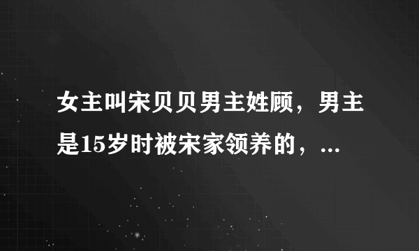 女主叫宋贝贝男主姓顾，男主是15岁时被宋家领养的，女主父母双亡