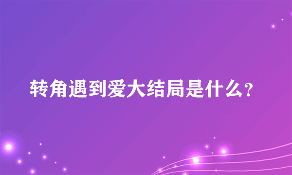 转角遇到爱大结局是什么？