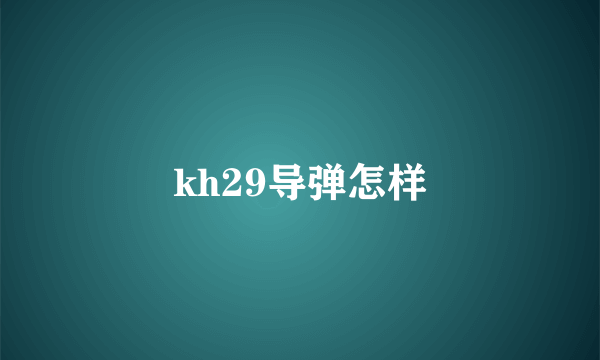 kh29导弹怎样