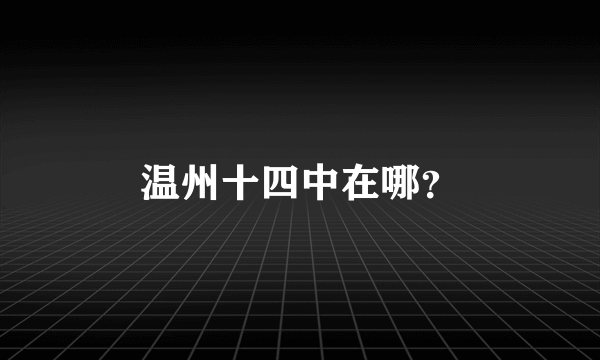 温州十四中在哪？