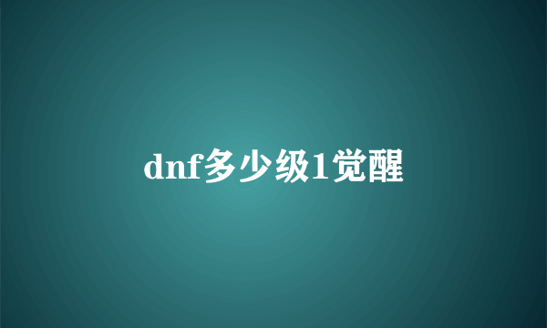 dnf多少级1觉醒