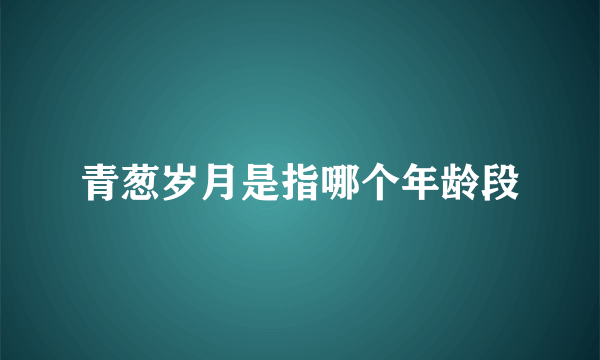 青葱岁月是指哪个年龄段