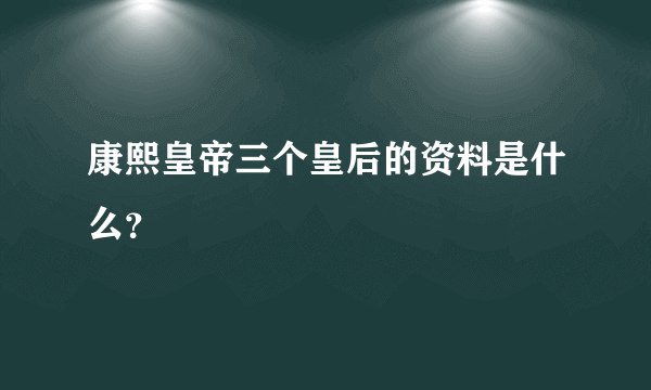 康熙皇帝三个皇后的资料是什么？