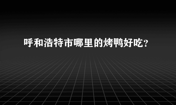 呼和浩特市哪里的烤鸭好吃？