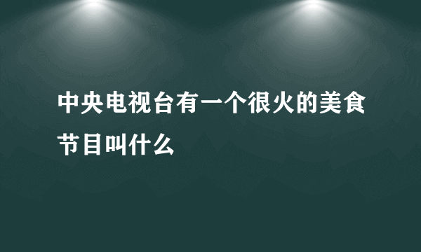 中央电视台有一个很火的美食节目叫什么