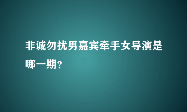 非诚勿扰男嘉宾牵手女导演是哪一期？