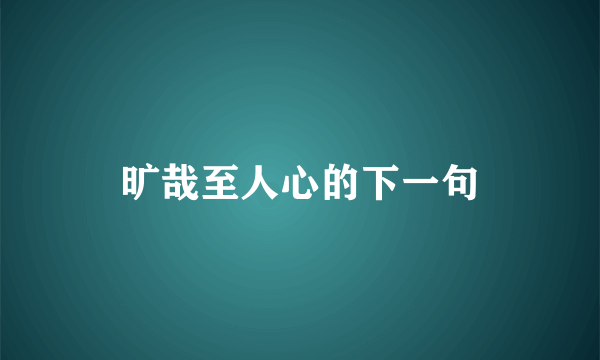 旷哉至人心的下一句