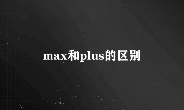 max和plus的区别