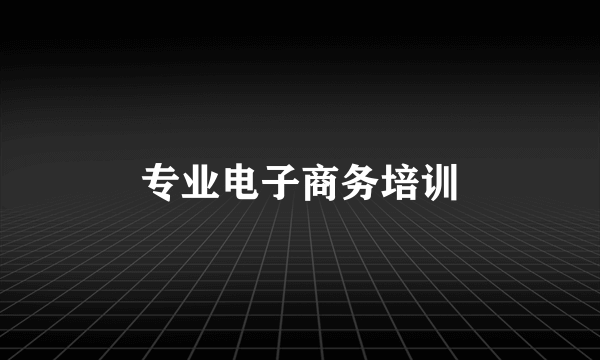 专业电子商务培训