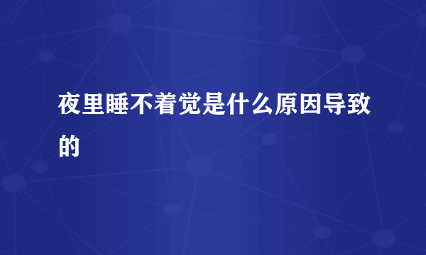 夜里睡不着觉是什么原因导致的