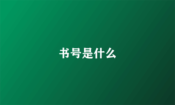 书号是什么