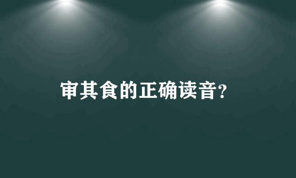 审其食的正确读音？